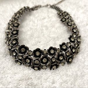Zara Floral Diamond Silver Necklace